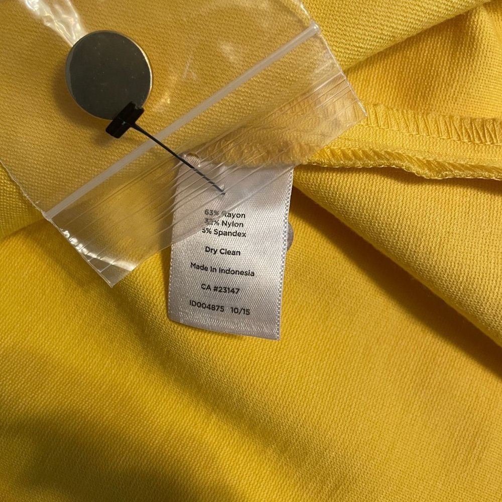 Talbots Yellow Sleeveless Sheath Dress Knee Length V Neck Cutout Detail NWT Size - Picture 9 of 11